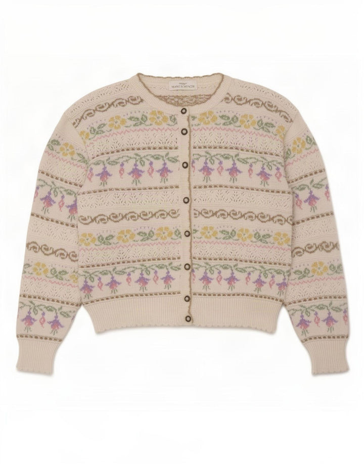 Marks & Spencer Damski sweter St. Michael Cardigan UK 12 Średni biały