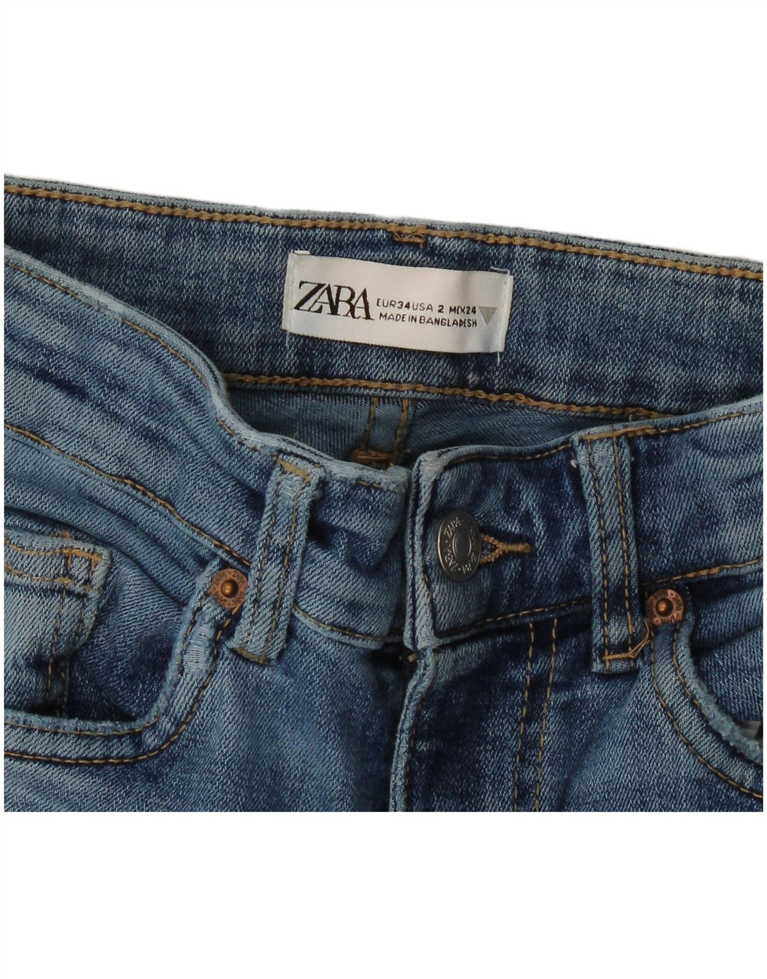 Damskie jeansy rozkloszowane Zara EU 34 2XS W24 L31 Niebieskie