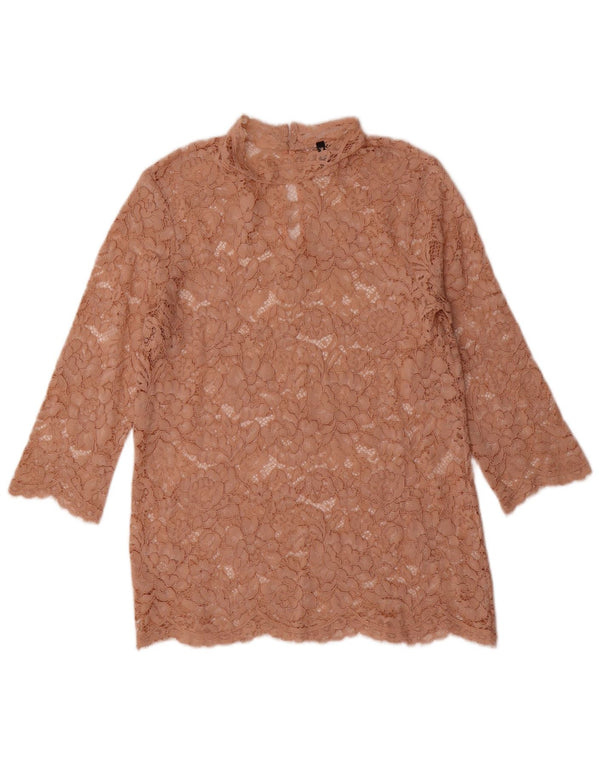 Damska bluzka z rękawem 3/4 Benetton UK 10, mała, beżowa, w kwiaty