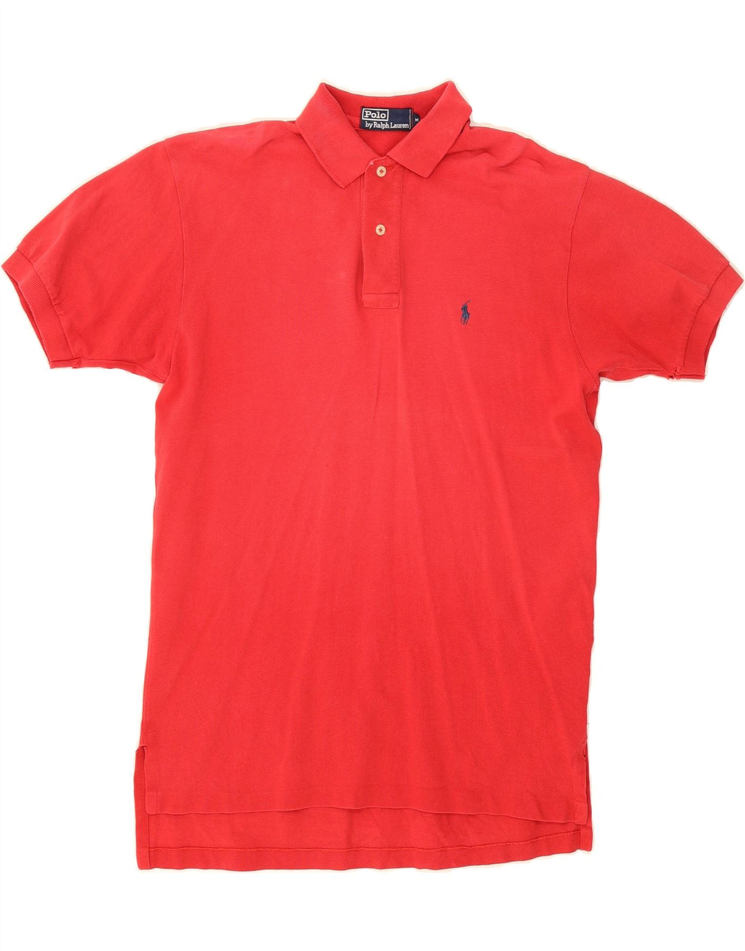 POLO RALPH LAUREN Mens Polo Shirt Medium Red Cotton Vintage Polo Ralph Lauren and Second-Hand Polo Ralph Lauren from Messina Hembry 