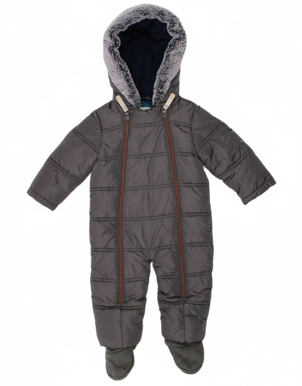 TED BAKER Baby Boys Hooded Padded Jumpsuit 9-12 Months  Grey