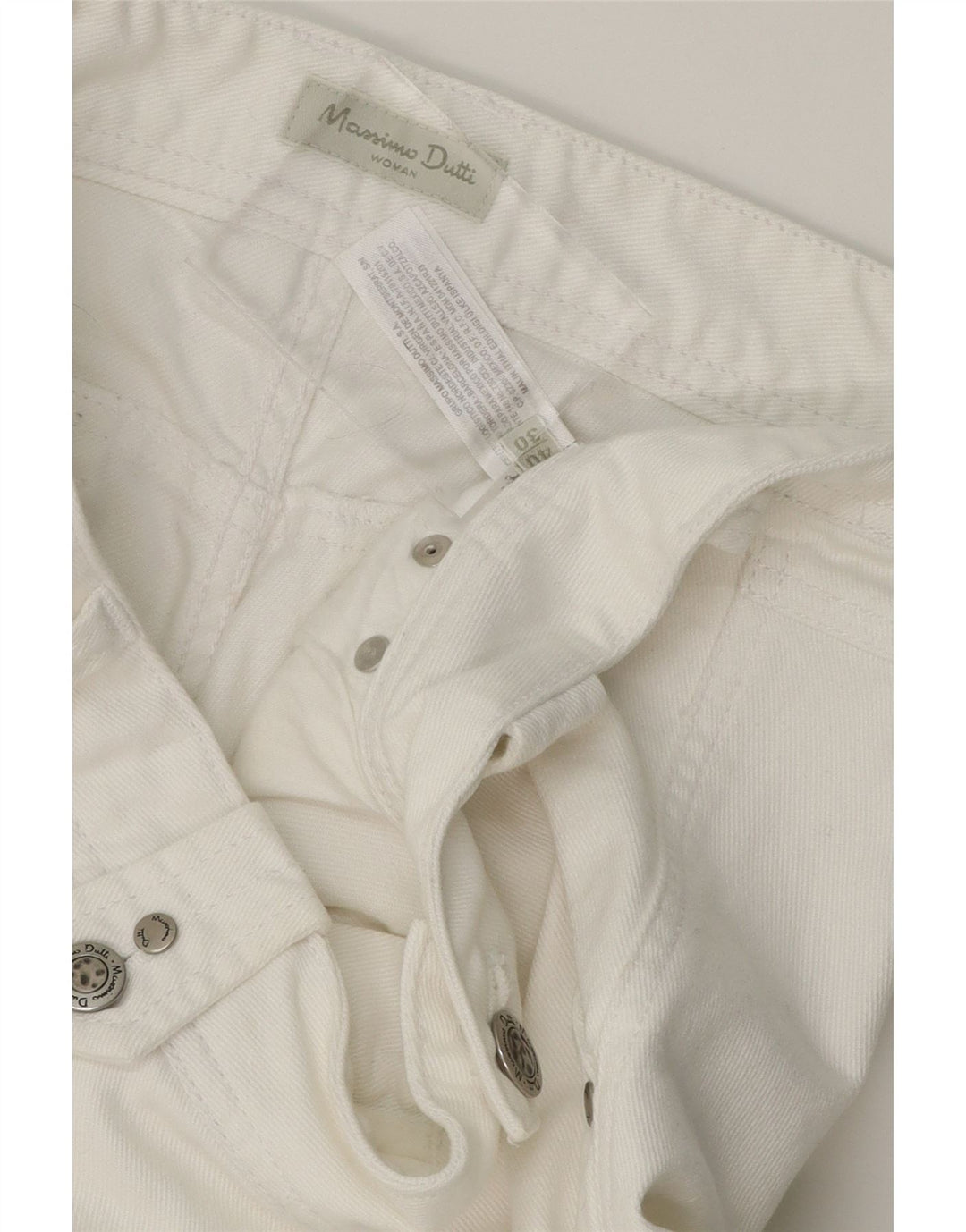 MASSIMO DUTTI Womens Slim Jeans EU 40 Medium W34 L34 White Cotton Vintage Massimo Dutti and Second-Hand Massimo Dutti from Messina Hembry 