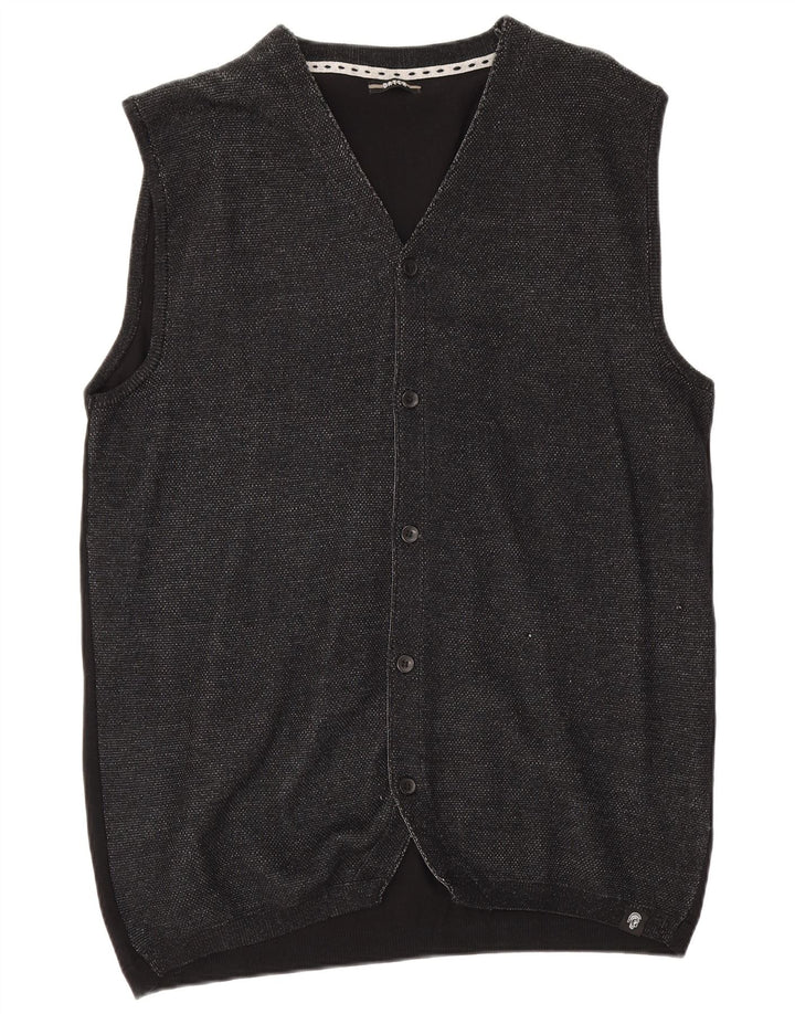 Męski sweter Datch bez rękawów, 3XL, czarna wiskoza