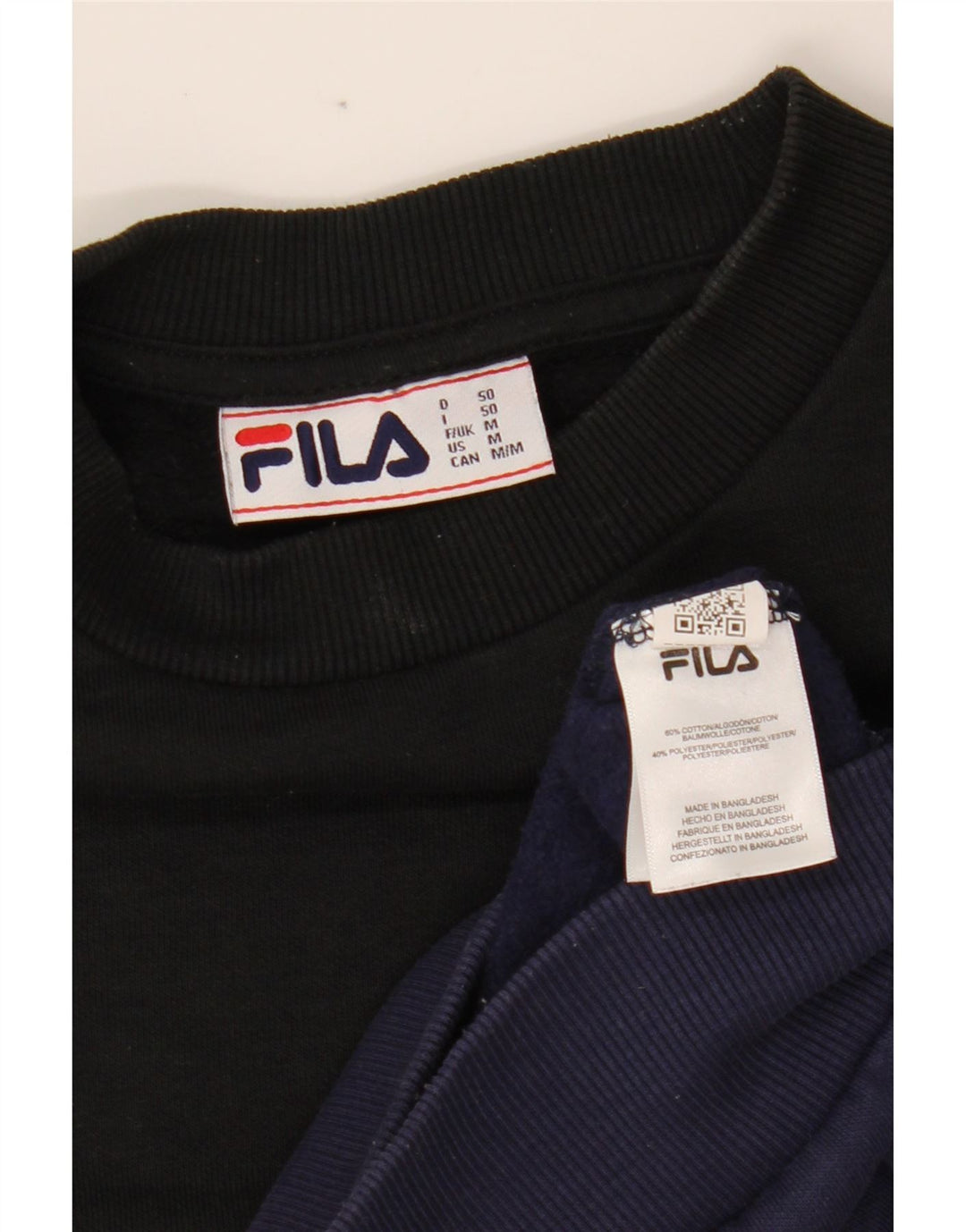 FILA Mens Graphic Sweatshirt Jumper Medium Blue Colourblock Cotton Vintage Fila and Second-Hand Fila from Messina Hembry 