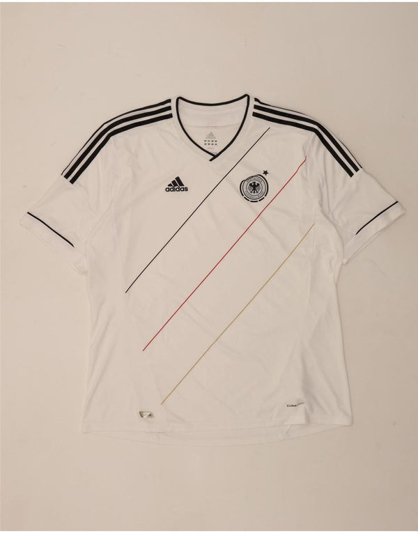 Adidas Męska koszulka Deutscher Fussball Bund Top 2XL z poliestru w białe paski