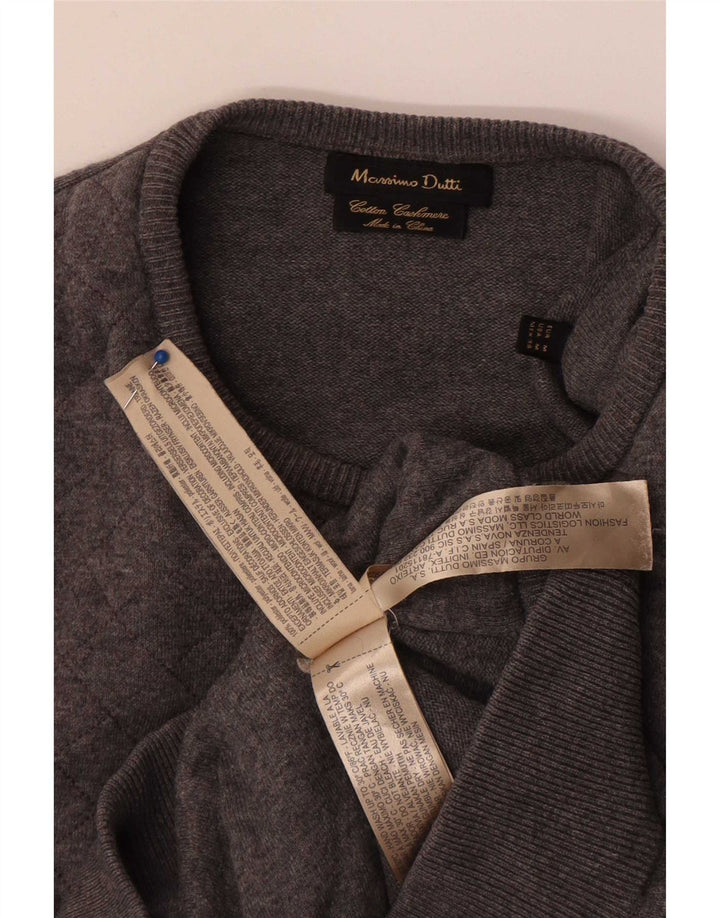 Sweter damski Massimo Dutti z okrągłym dekoltem, UK 14, średni szary poliester
