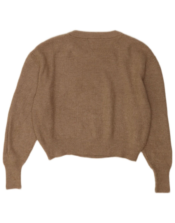 Damski sweter Zara Crop Oversize z okrągłym dekoltem UK 10 Small Brown