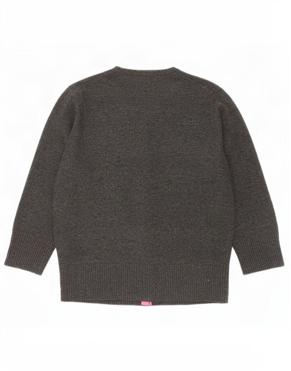 Damski sweter rozpinany Gap z rękawem 3/4 UK 14, duży, szary, wełna jagnięca
