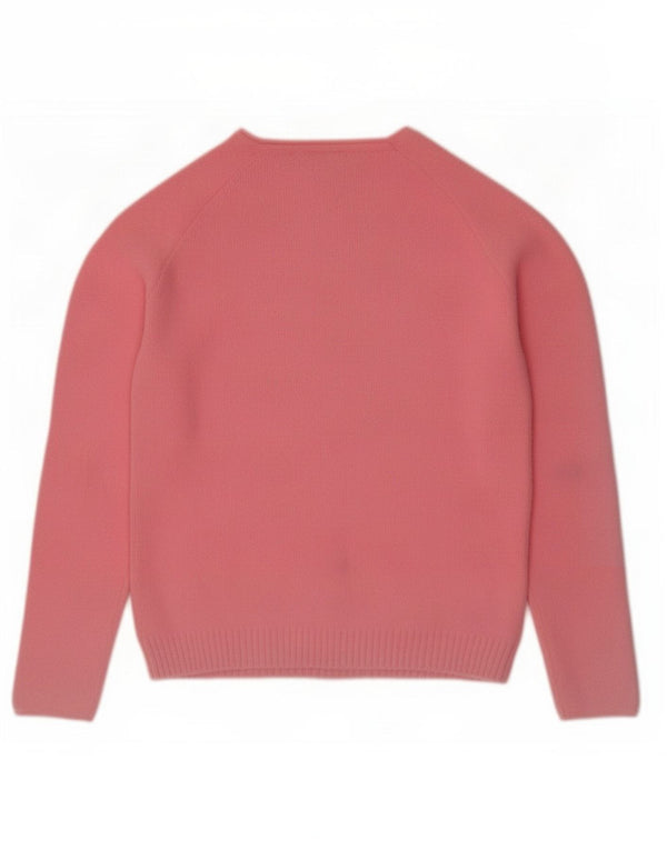 Sweter damski Zara z dekoltem w łódkę UK 14, duży, różowy nylon