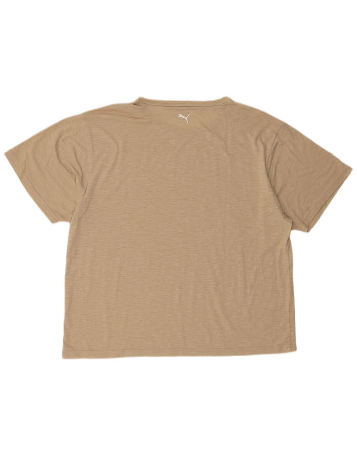 T-shirt męski Puma Top, duży, beżowy, nakrapiany