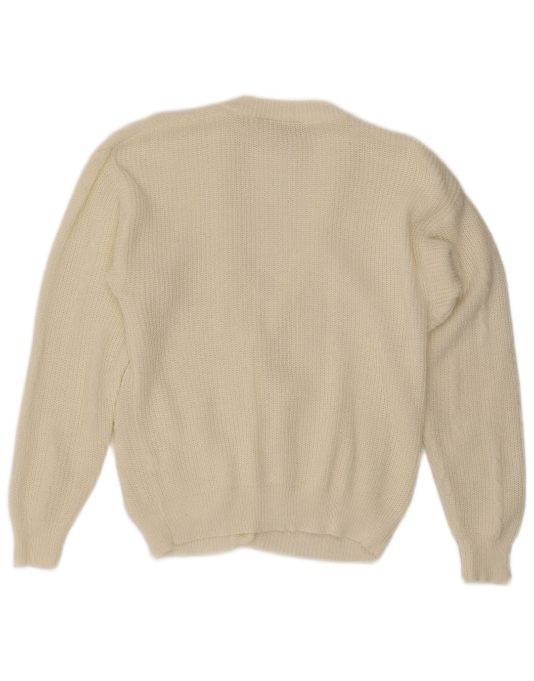 Sweter damski w stylu vintage, EU 40, średni biały, poliakryl