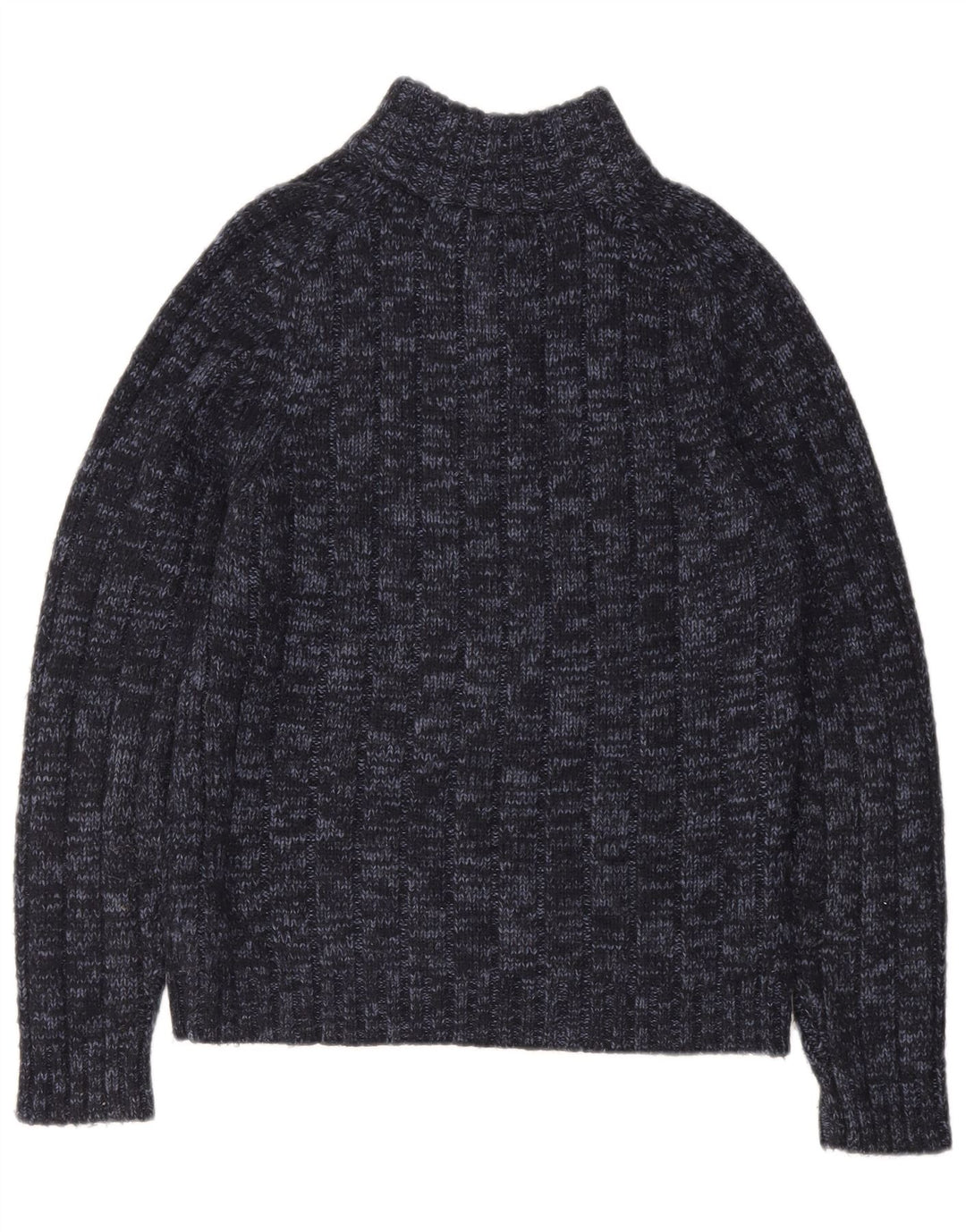 MARKS & SPENCER Womens Zip Neck Jumper Sweater UK 14 Medium Navy Blue