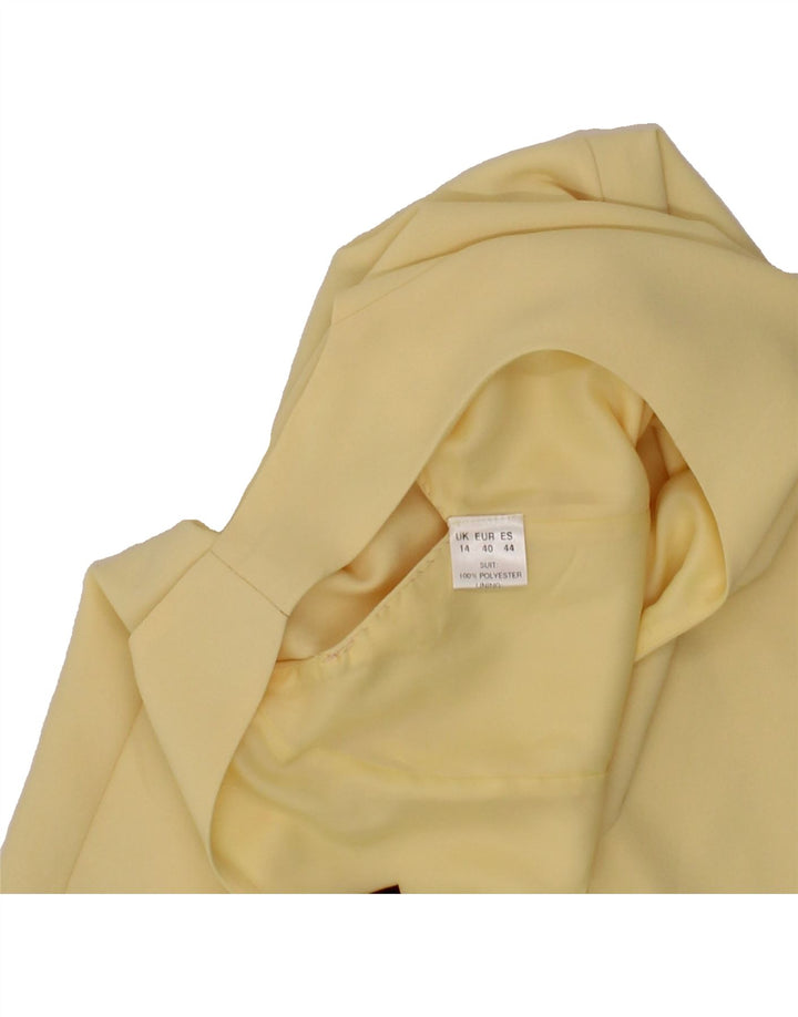 GINA BACCONI Womens 1 Button 2 Piece Set UK 14 Large Yellow Polyester Vintage Gina Bacconi and Second-Hand Gina Bacconi from Messina Hembry 