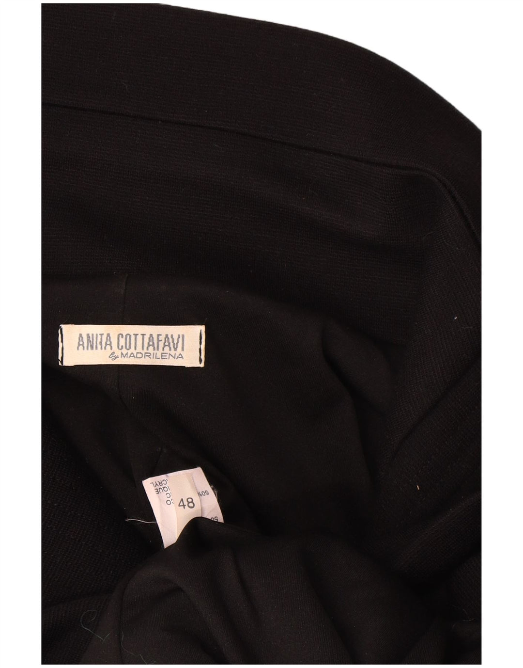 Vintage damska marynarka zapinana na 1 guzik IT 48 XL czarna wełna