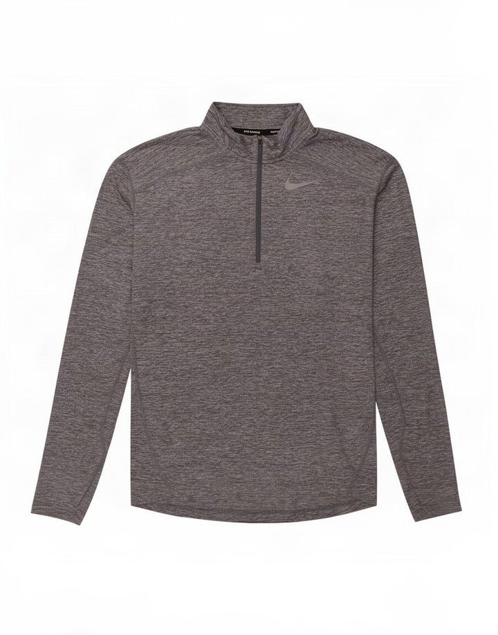 Męski dres Nike Dri Fit z zamkiem błyskawicznym na szyi, mały, szary nakrapiany