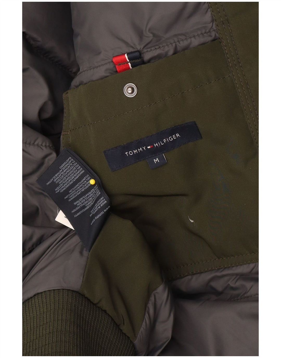 Męska ocieplana kurtka Tommy Hilfiger UK 38, średni zielony poliester