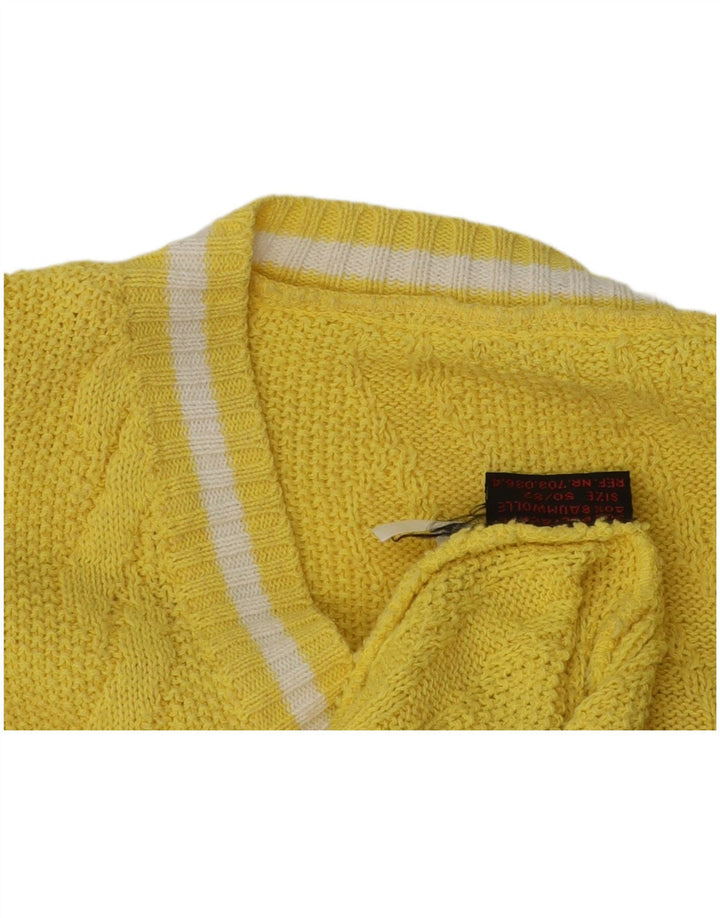 Męski sweter w stylu vintage z dekoltem w szpic IT 50/52 Średni żółty poliakryl