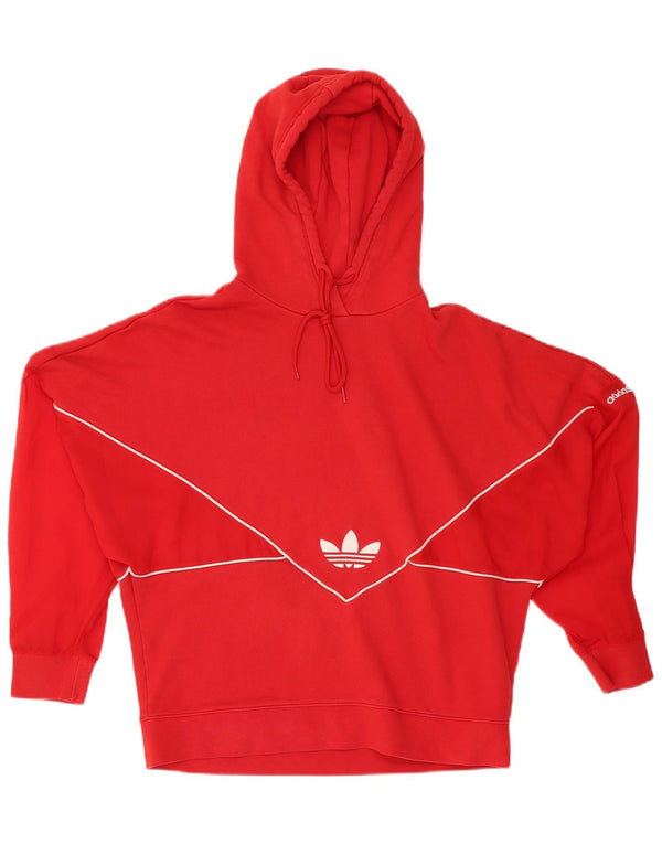Damska bluza z kapturem Adidas Graphic Batwing UK 12/14 Średnia czerwona bawełna