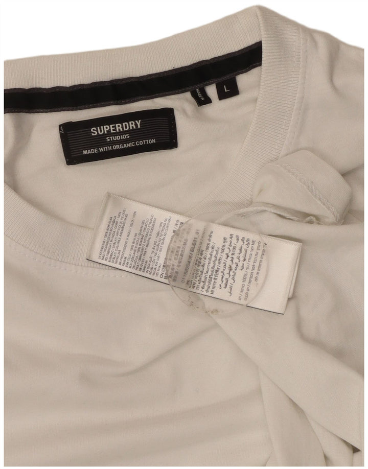 Męski T-shirt Superdry, duży, biały, bawełniany