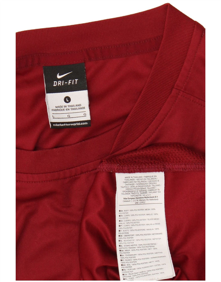 Męski T-shirt Nike Dri Fit, duży, bordowy poliester