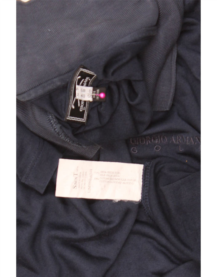 Męska koszulka polo GIORGIO ARMANI IT 50, średni granatowy jedwab