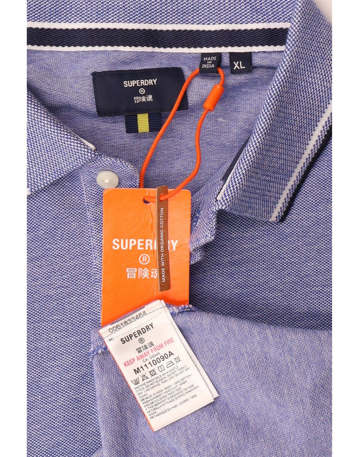 Męska koszulka polo Superdry XL, niebieska, bawełniana