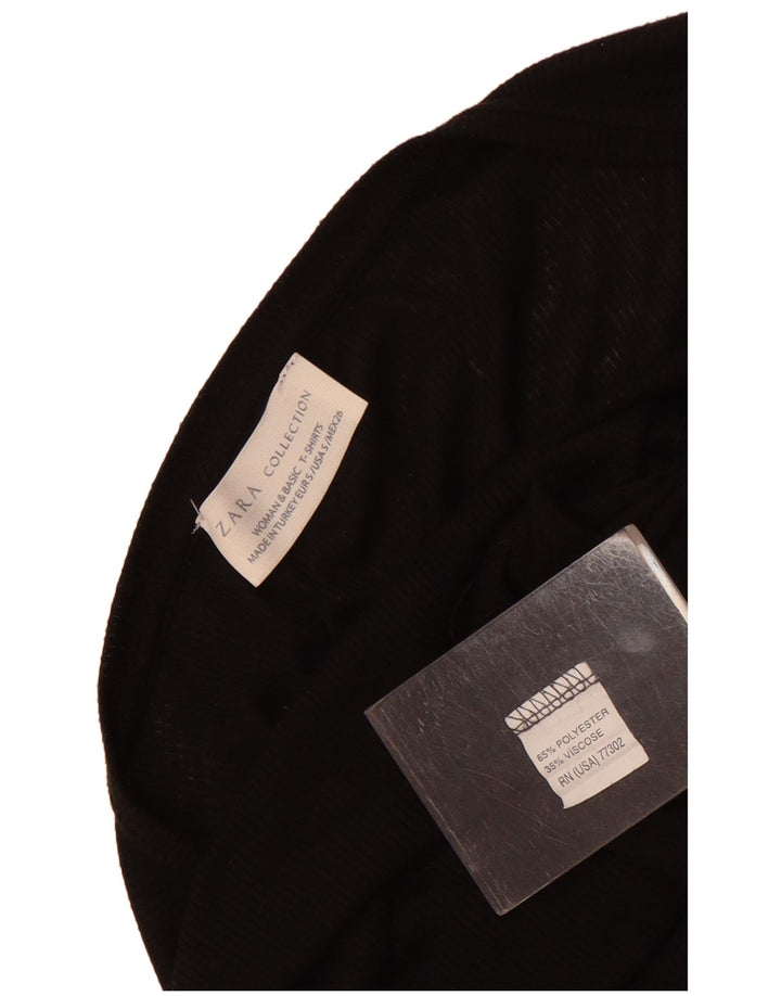 Damska bluzka oversize z motywem nietoperza Zara Top UK 10, mały, czarny poliester