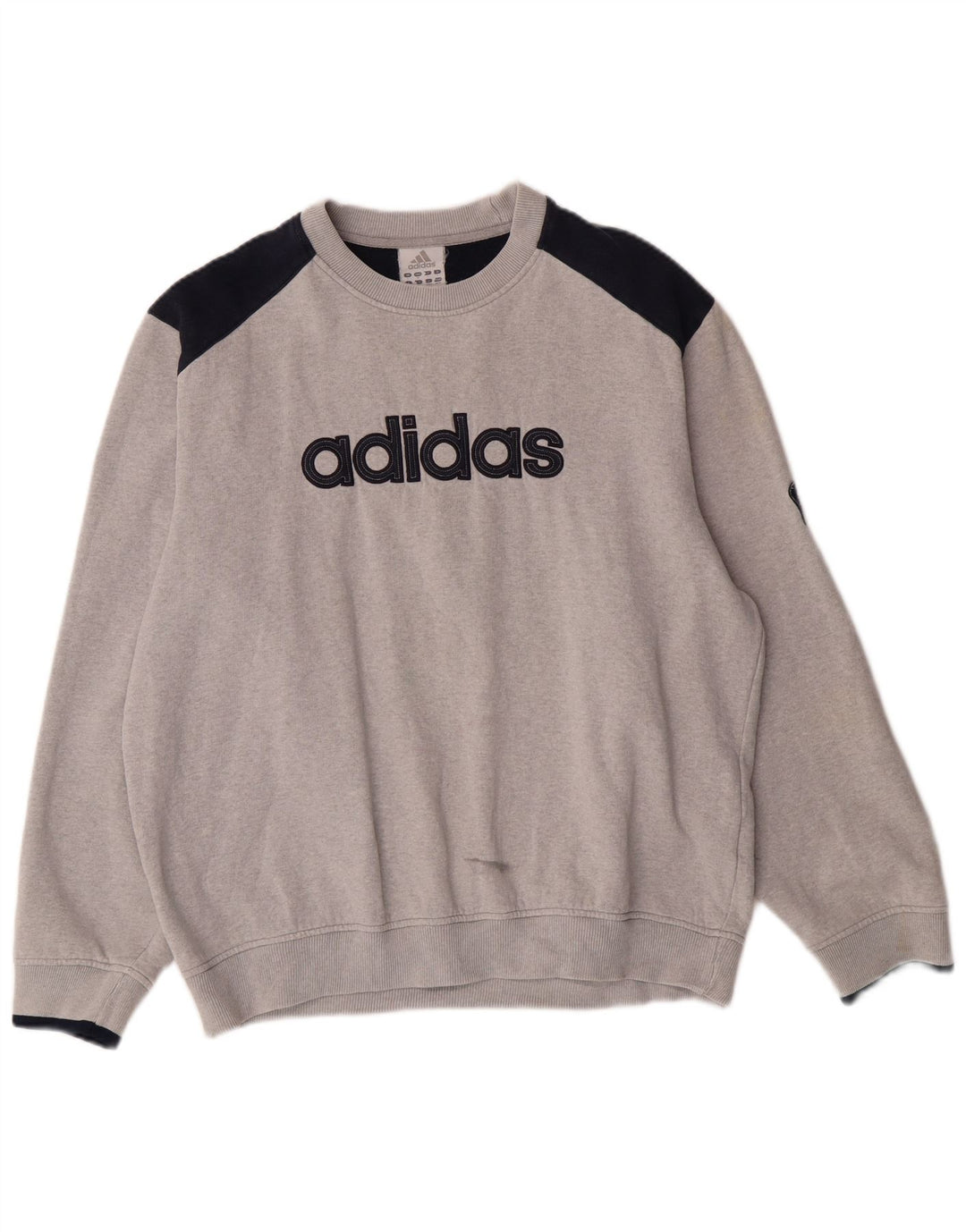 Męska bluza Adidas z grafiką, duża, szara, z blokami kolorów