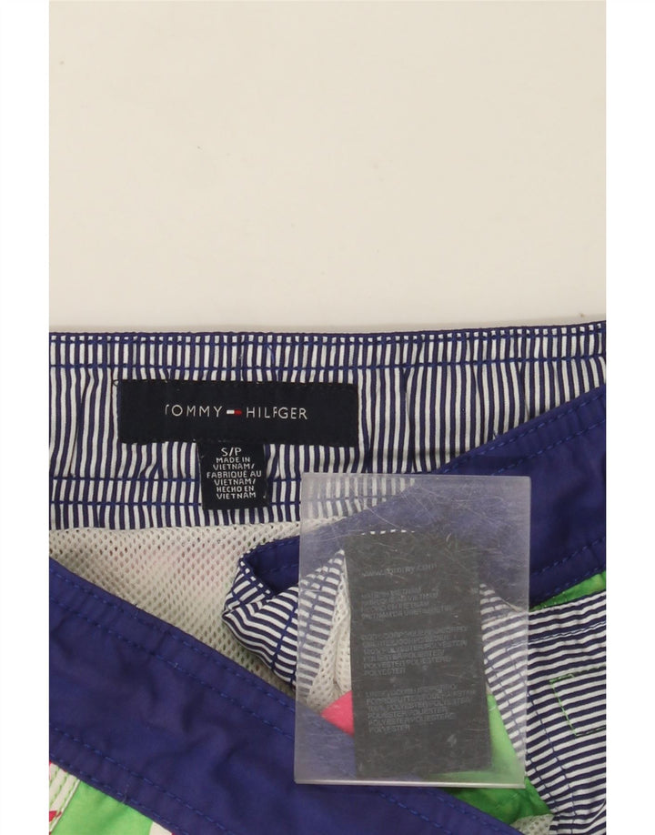 Męskie spodenki kąpielowe TOMMY HILFIGER, małe, zielone, z poliestru w kwiaty