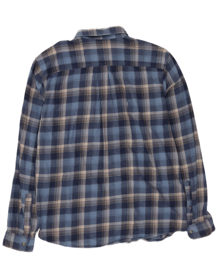 EDDIE BAUER Męska koszula flanelowa o klasycznym kroju, duża, bawełniana w niebieską kratkę