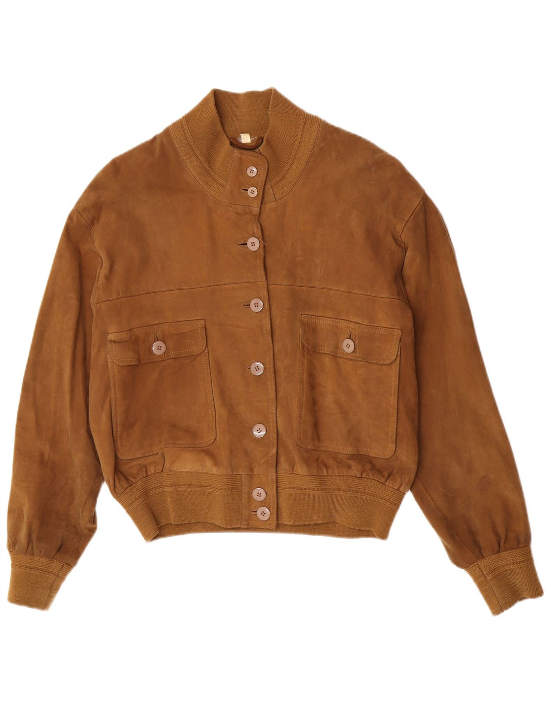 Vintage damska oversize'owa zamszowa kurtka bomber IT 44 średni beż