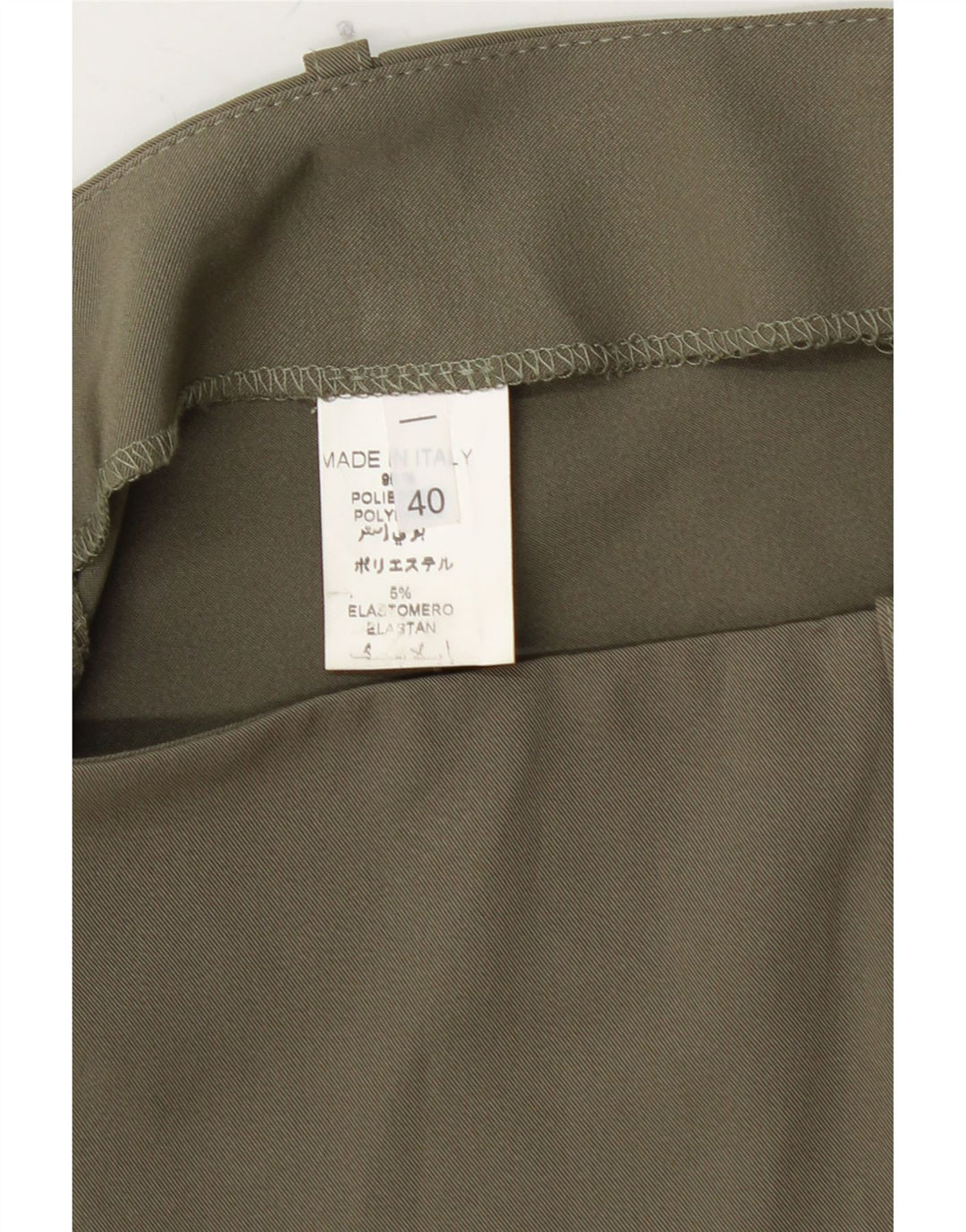 Damska spódnica mini z niskim stanem VINTAGE IT 40 Small W28 Khaki Poliester