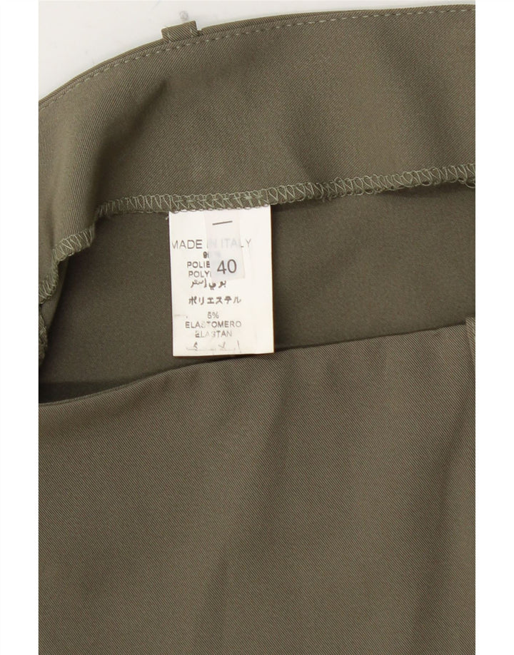 Damska spódnica mini z niskim stanem VINTAGE IT 40 Small W28 Khaki Poliester