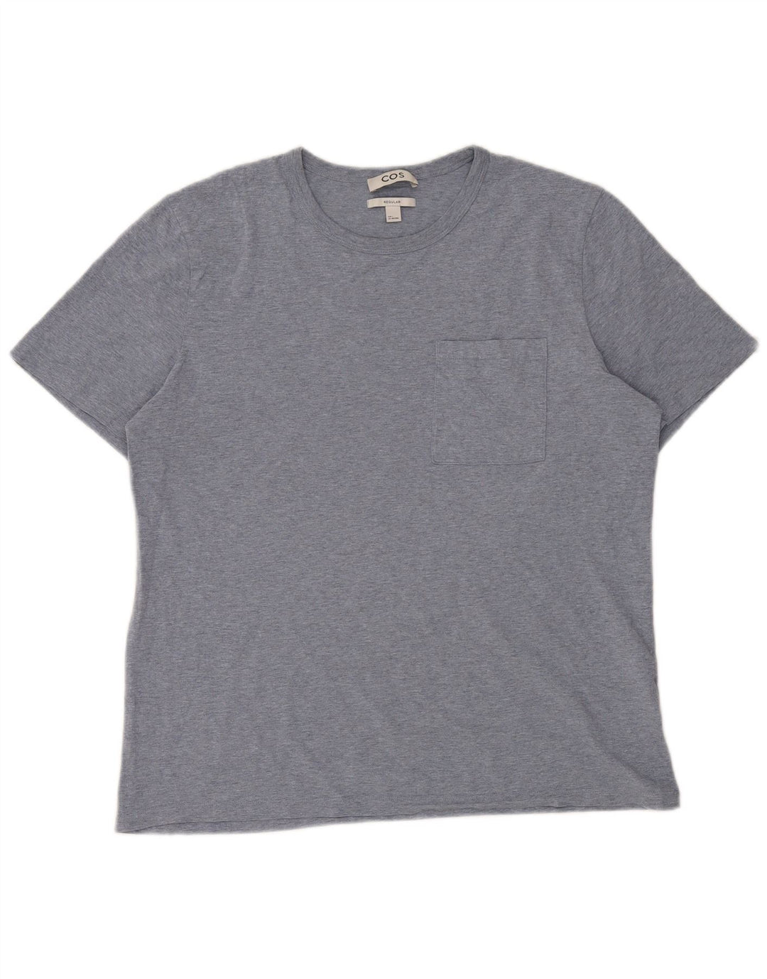 Cos Męski t-shirt o regularnym kroju, duży, niebieski, z bawełny w plamki