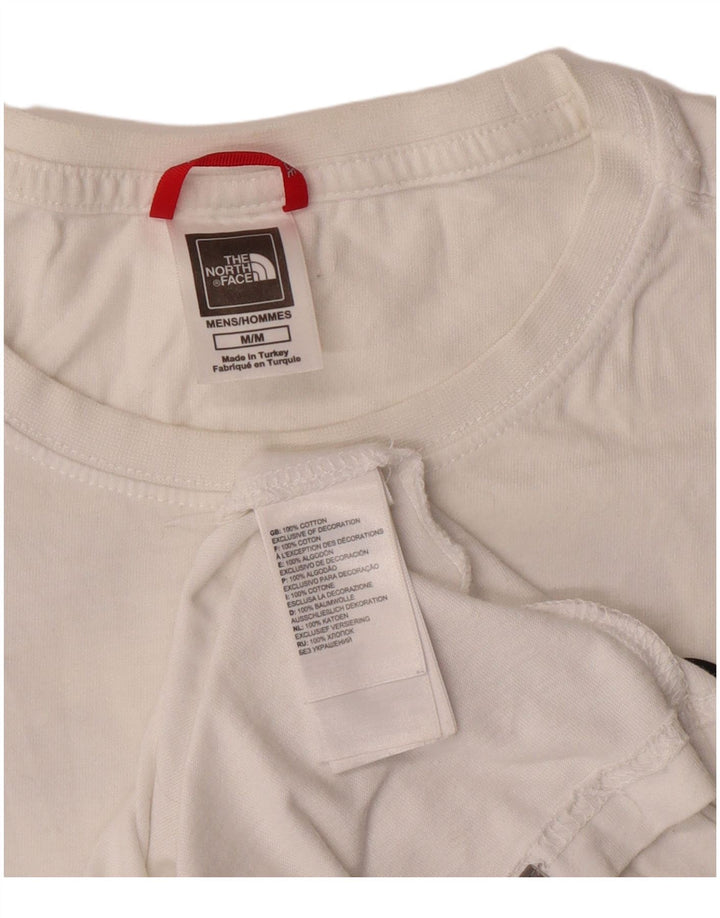 THE NORTH FACE Mens Graphic T-Shirt Top Medium White Cotton