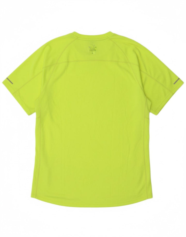 NIKE Mens Dri Fit T-Shirt Top Medium Yellow Polyester