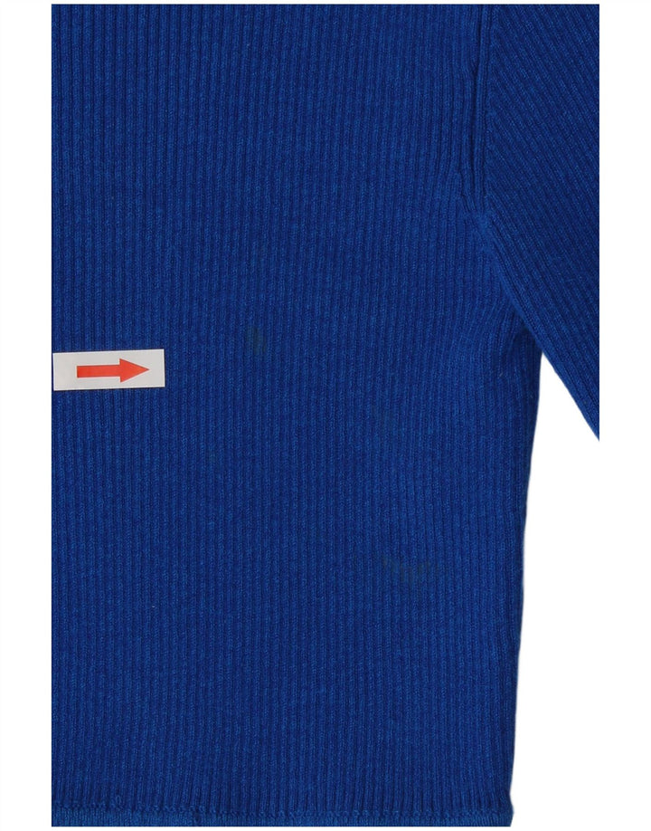 Damski krótki top Zara z długim rękawem UK 8 Small Blue Wiskoza