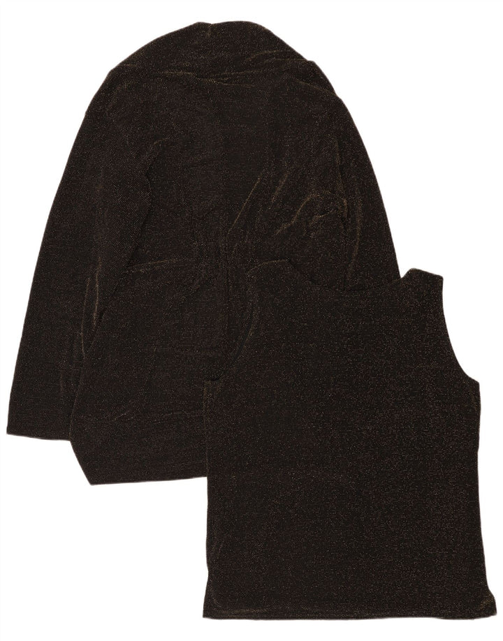 Vintage damski zestaw 2-częściowy UK 18 XL z czarnego nylonu