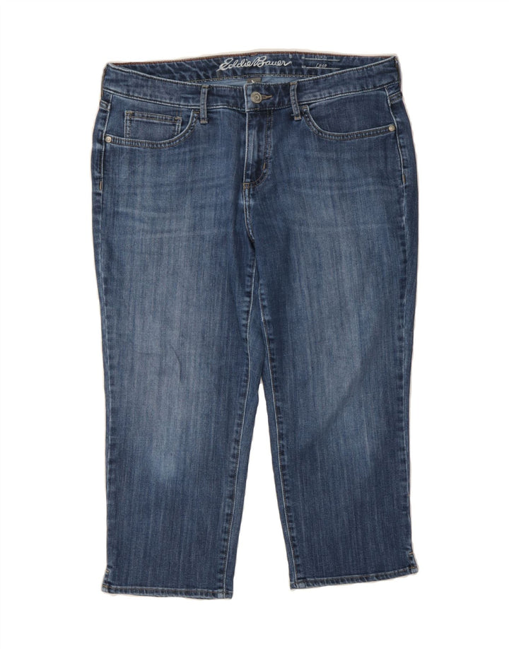 EDDIE BAUER Womens Curvy Cropped Jeans US 12 Large W34 L22 Blue Vintage Eddie Bauer and Second-Hand Eddie Bauer from Messina Hembry 