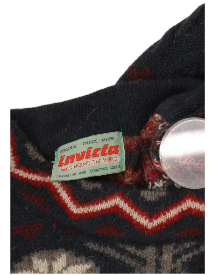 Męski sweter z okrągłym dekoltem Invicta, średni granatowy Fair Isle