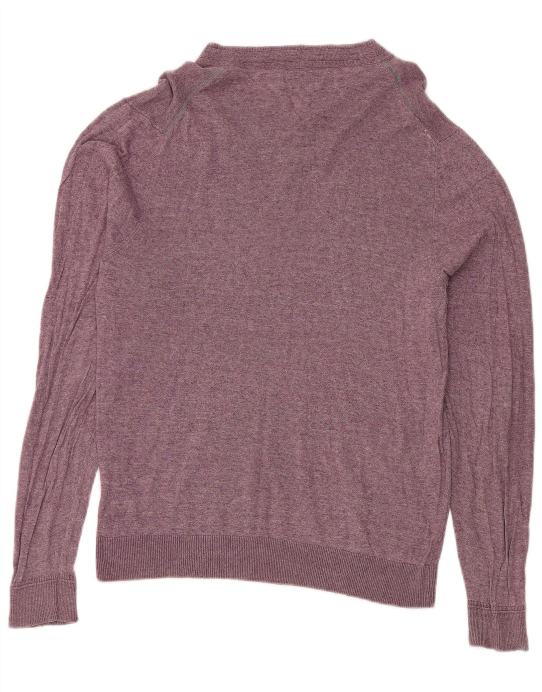 Męski sweter Marks & Spencer o regularnym kroju z dekoltem w kształcie litery V, średni fiolet