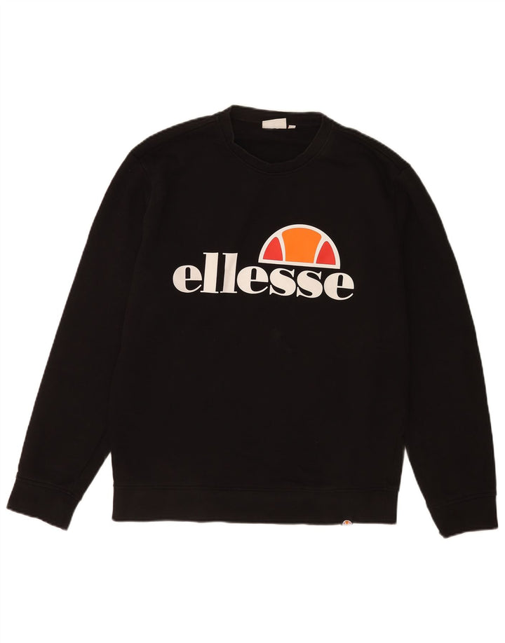 Męska bluza z grafiką Ellesse, mała, czarna, bawełniana