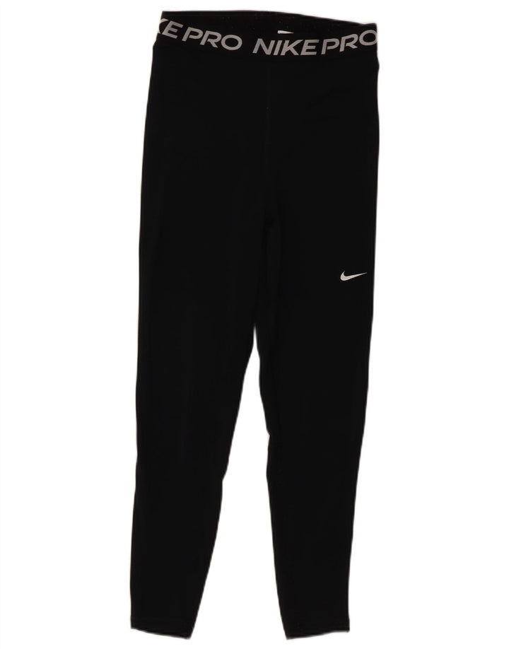 Damskie legginsy Nike Dri Fit Crop Graphic UK 8, małe, czarne, poliestrowe