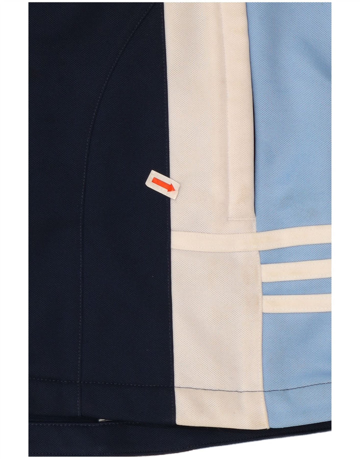 Damska kurtka dresowa ADIDAS UK 16, duża, granatowa, z blokami kolorów