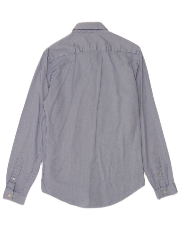 Koszula męska Zara Slim Fit, mała, niebieska, bawełniana w cętki