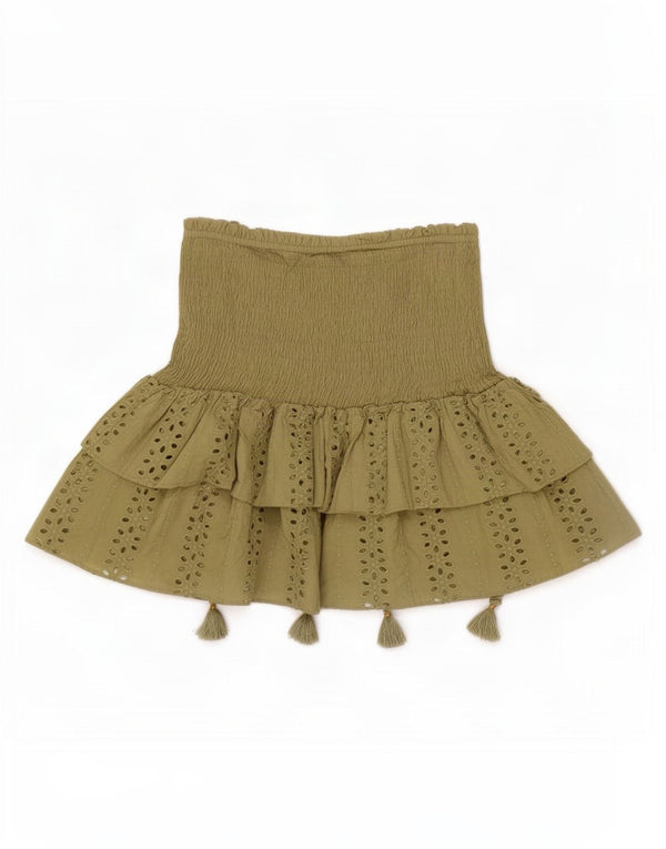 Skort damski Zara UK 8 Small, bawełniany khaki