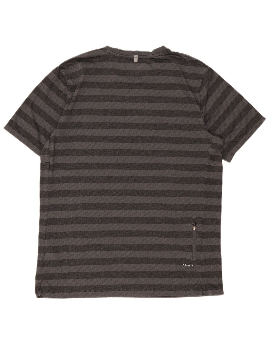 Męski T-shirt Nike Dri Fit, duży, szary poliester w paski