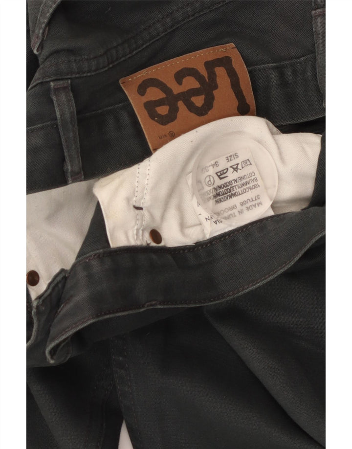 Męskie proste dżinsy LEE W34 L32 Szara bawełna