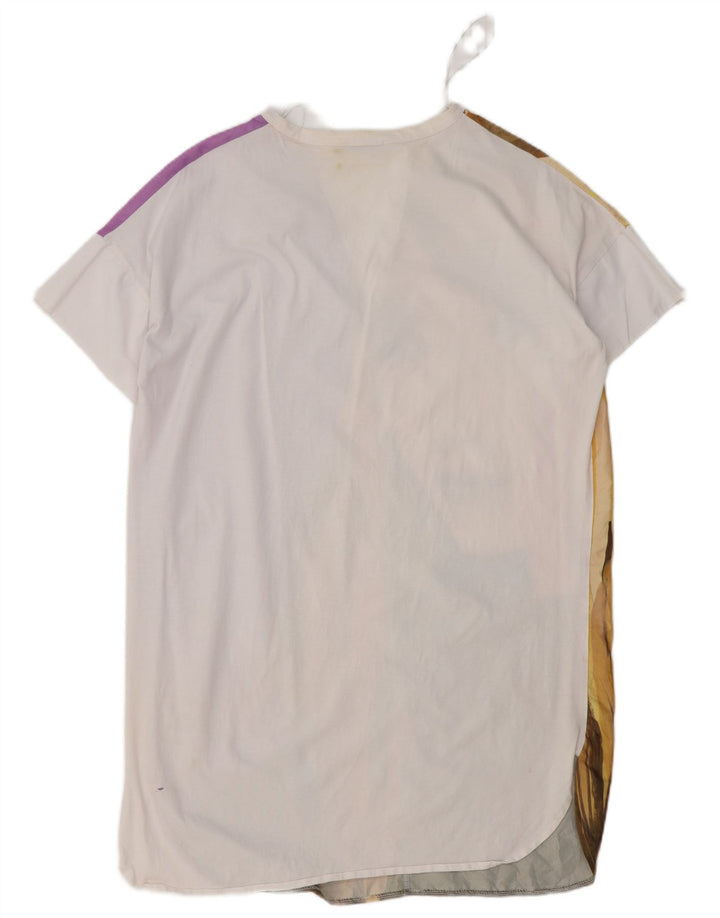 Damska sukienka oversize Zara typu shift UK 10, mała, biała, z blokami kolorów