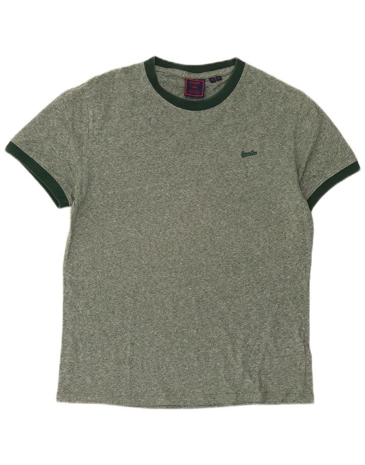 T-shirt męski Superdry Średniej wielkości bawełna w zielone plamki